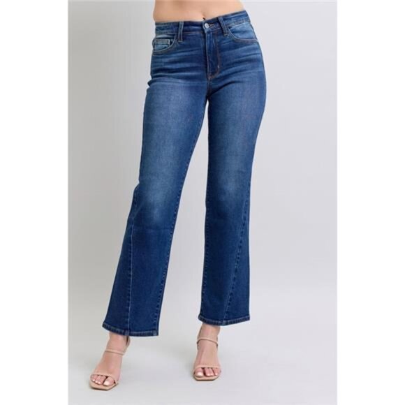 Judy Blue Denim - 🔥 NWT Judy Blue Side Seam Detail Straight Jeans w Pockets, Stretchy, Dark Wash